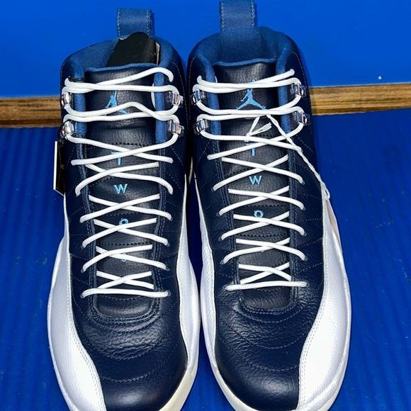 Size 12- Men’s Nike Air Jordan 12 Retro DS Obsidian Blue/White NWOT NEW 2012 - Picture 5 of 10